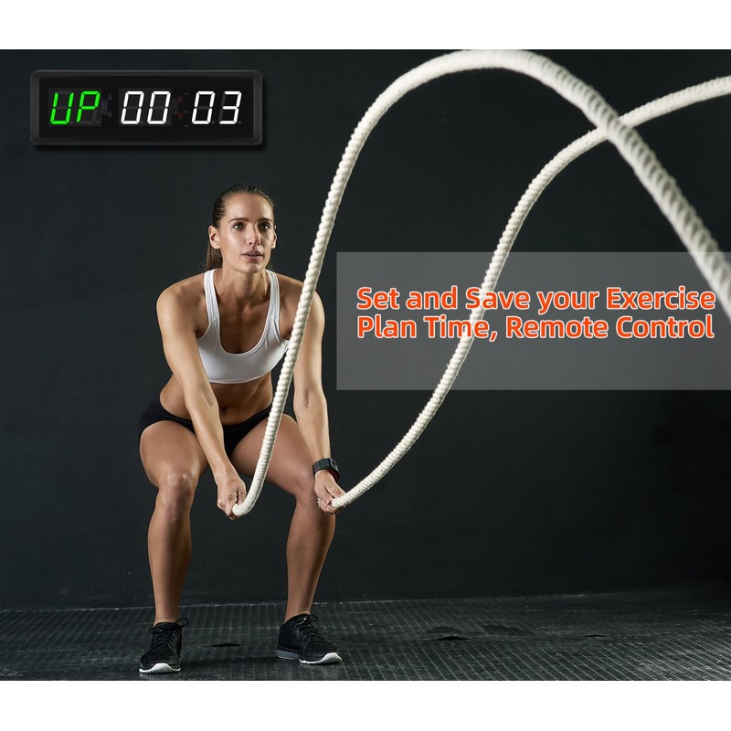 PELLOR Gym Clock, Gym Timer, Large Digital Timer Stopwatch Count