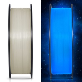 TEQStone Glow in The Dark PLA Filament 1.75mm Blue, Consistent Diameter +/- 0.03mm, Vacuum Packaging, Compatible with Various 3D Printers, 1KG Spool