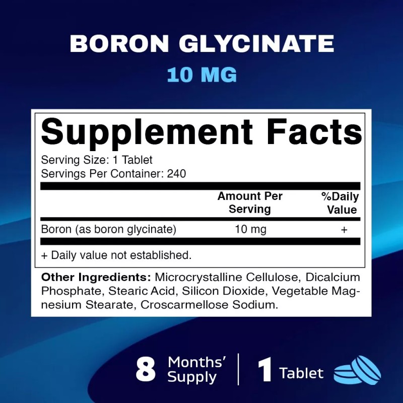 Vitamatic Chelated Boron (as Glycinate) 10mg - 240 Tablets