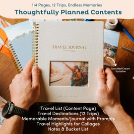 Nook Theory Travel Journal for Women, Men with Prompts – Travel Scrapbook, Diary, Bucketlist, Roadtrip & Adventure Journal, Travel Planner Gift, Undated World Travel Journal, Couples, Teens (Sage)