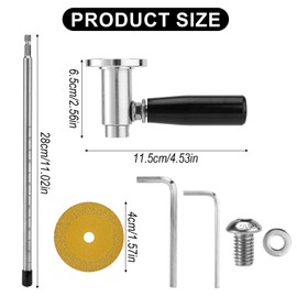 Lyreh Inside Pipe Cutter, Stainless Steel Plumbing Internal Plastic Hose Cutting Tool with Grit Cutting Wheel & Handle 7" Adjustable Cut Depth Fit for 1.5-8" PVC Pipes