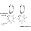 Sun Pendant Hoop Earrings for Women Stainless Steel Sun Dangle