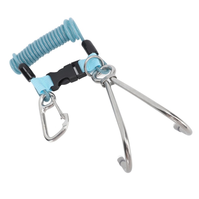 Spring Coiled Diving Hook Stainless Steel Double End Snap Clip
