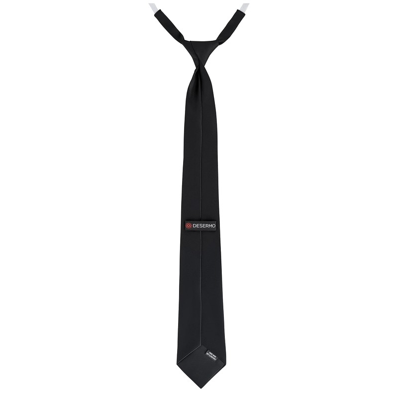 DESERMO Adjustable security tie black with elastic band, safety tie