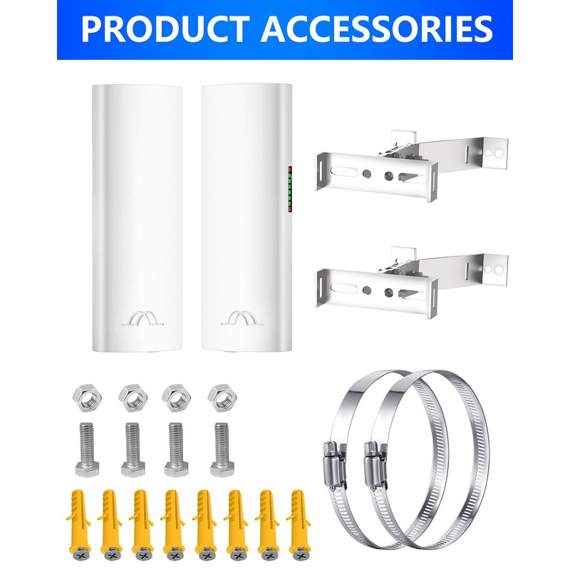 5.8G Wireless Bridge with Pole/Wall Mount Bracket - Extend Starlink