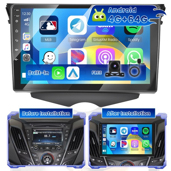 [4+64G] Hikity Android Car Stereo for Hyundai Veloster 2011 2012