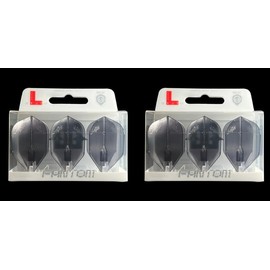 LSTYLE Dart Flights - L3 EZ Fantom Shape - Clear Black | 2 Sets of 3 | for Soft & Steel Tip Darts