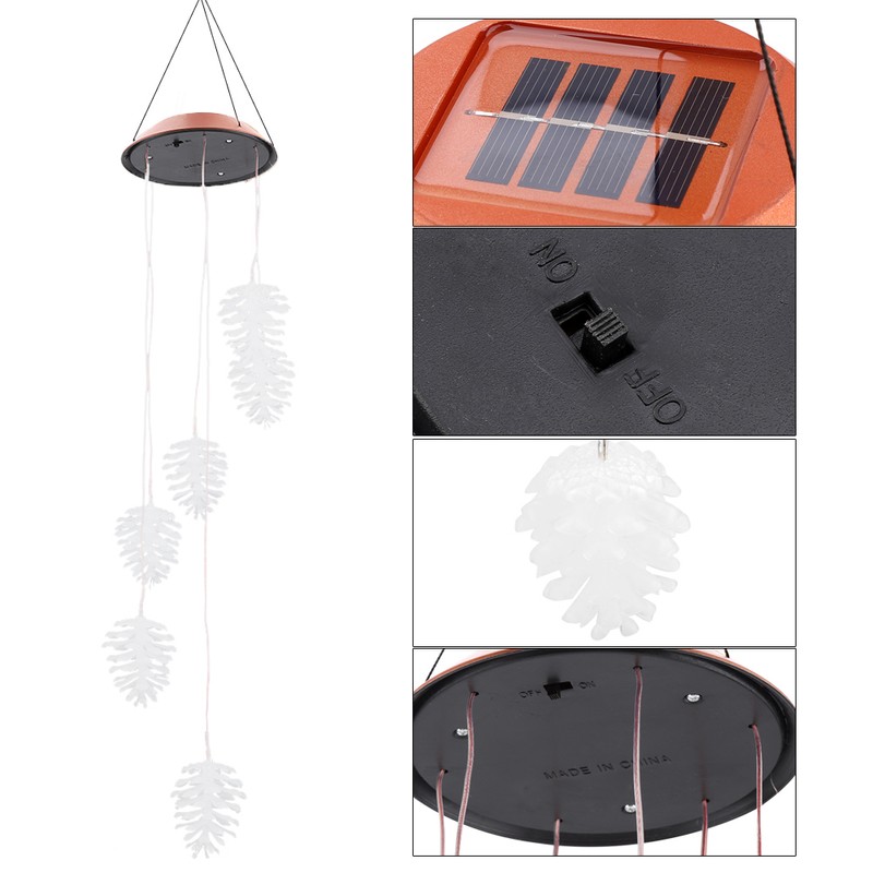 Pine Cones Style Solar Power Sensor LED Light Outdoor Colorful