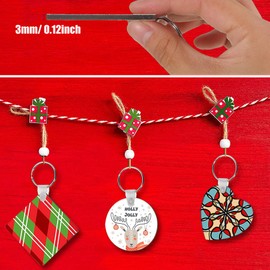 Allazone 40 Pieces Sublimation Blank Keychain, Round and Square Heat Transfer Keyring, Double Sided for Heat Transfer, DIY Craft Supplies