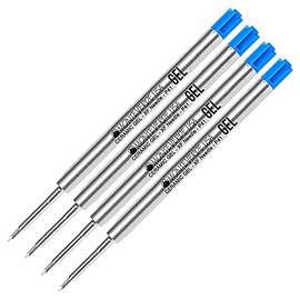 Lanier Combo Pack - 4 Pack - Monteverde® Capless Ceramic Gel™ P41 Ink Refill Compatible with Most Parker® Style Ballpoint Pens - Blue (Extra Fine 0.5mm)