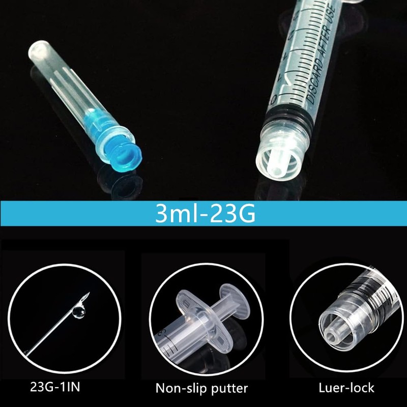 5 Pack 3ml 23 Gauge - Luer Lock 1ml 2.5ml