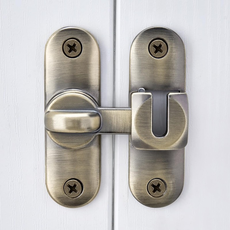 INIRET Bronze Barn Door Latches,90/180 Degree Gate Lock,Flip Gate Latches