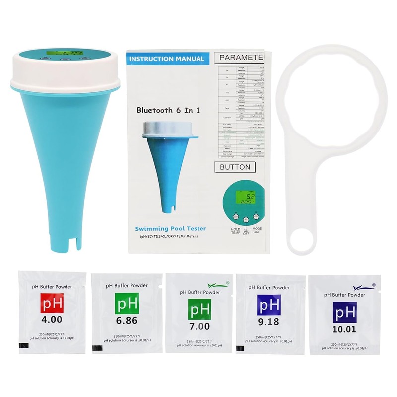6-in-1 Wireless Water Quality Tester Bluetooth Floating Water Quality Monitor