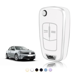 TOOMUME Key Cover TPU Car Key Case Fits Vauxhall Astra Antara Agila Corsa Cascada Insignia Mokka Meriva Tigra Vectra Zafira Key Cover Protection Key Case - Flip Key