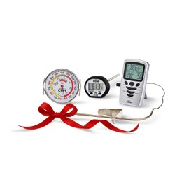 Fathers Day Dad Gifts 3-Piece Cooking Thermometer Set, Digital Probe Timer, Meat Thermometer, Grill Surface Thermometer, BBQ and Kitchen Gift Set