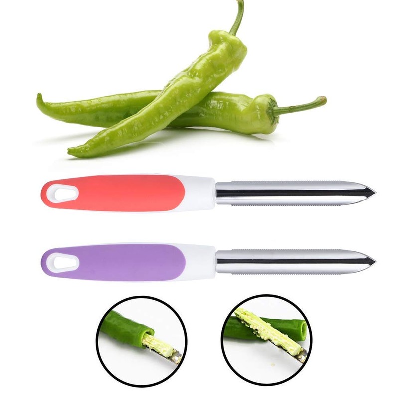 Set of 2 Pepper Corer, Zucchini Cucumber Corer Stainless Steel