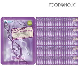 Food Aholic (100 Sheets) Food A Holic 3D Collagen Natural Essence Mask Pack / (100매)푸드어홀릭3D 콜라겐 내추럴에센스 마스크팩