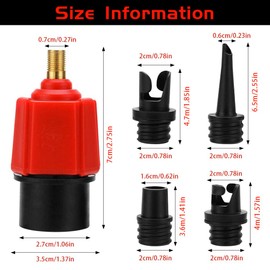 XCOZU Boat Air Valve Adaptor Kit, Boat Valve Adapter Dinghy Inflator Adaptor, SUP Pump Canoe Air Pump Converter for Stand Up Paddle Board/Inflatable Rowing Boat/Kayak/Inflatable Bed(4 Accessories)