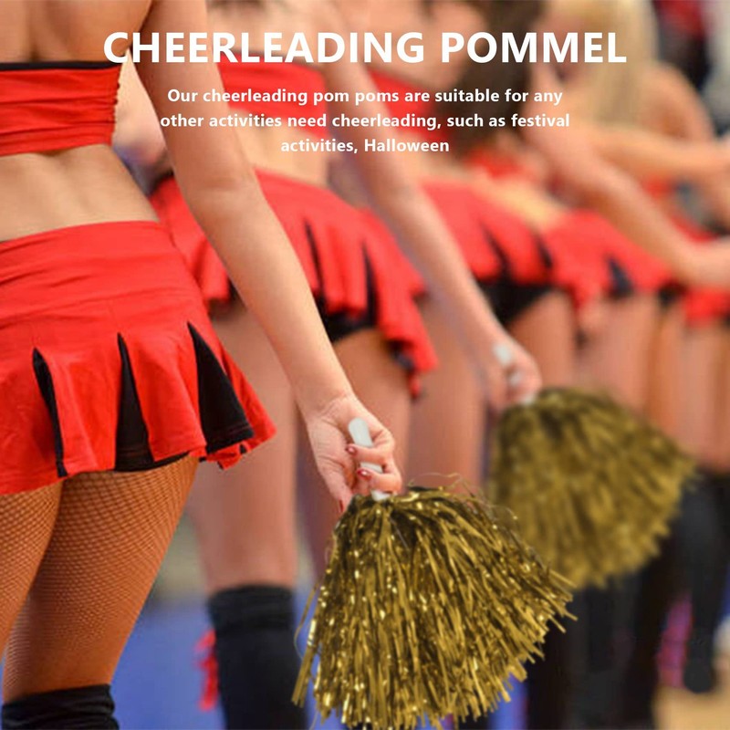 Oidnvay 24pcs Cheerleading Pom Poms Metallic Foil Cheer Pom Poms