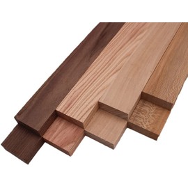 Barrington Hardwoods Domestic Exotic Variety Pack - Walnut, Coffee Nut, Grey Elm, Quarter Sawn Sycamore - 3/4" x 2" (8 Pieces) (3/4" x 2" x 36")