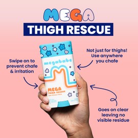 Megababe Mega Thigh Rescue Anti-Chafe Stick | Prevents Skin Chafe & Irritation | Thighs, arms, Bra-Lines & More | Summer Vacation Essentials | 3.25oz (Pack of 1)