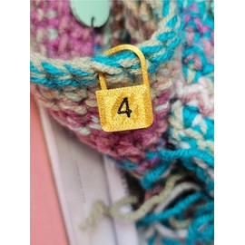 Hook Size Reminder Stitch Markers - Mystery Color, Set of 24, Includes 12 Sizes (2-10) - Includes X2 of each Stitch Markers