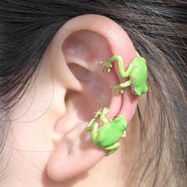 Frog Earrings for Women, Cute Cartoon Frog Mushroom Animal Dangle Earrings Unique Creative Lightweight Fish Hook Earrings Teen Girls Holiday Birthday Gifts (Frog1)