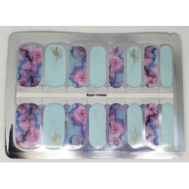 Light Blue & Pink Nail Polish Wraps - Nail Polish Strips