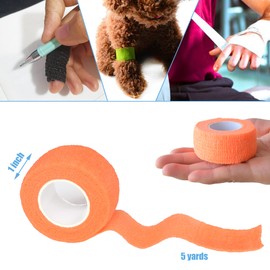 Gondiane 9 Pack 1" x 5 Yards Self Adhesive Bandage Wrap Self Stick Wrap for Ankle, Wrist, Finger, Sports, Breathable Cohesive Vet Tape for Pets (Light Orange)
