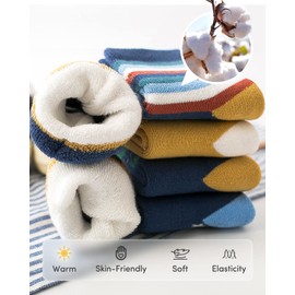 Adorel Little Boys Thermal Socks Thick Warm Cotton Pack of 5 Yellow&Car 2-3 Years (Manufacturer Size: M)