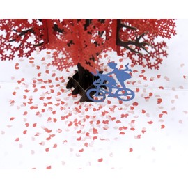 CUTPOPUP Red Tree, Anniversary Card Pop Up, 3D Loved Card (Red Heart Tree) US8-FL079CA1515