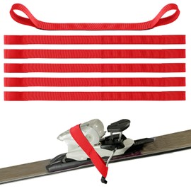 lasuroa 6pcs Ski Brake Retainer Straps, Durable Nylon Binding Brake Retainer Bands Snowboard Brake Bands Retainers Easy To Install And Dissemble Practical Accessories for Outdoor Sports(Red)