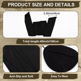 6pcs Pirate Costume, Pirate Accessories with 2pcs Eye Patches 2pcs Headscarf & 2pcs Earrings Pirate (Black&Black Headscarf)