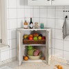 Trironsun Corner Bread Box for Kitchen Counter Double Layer Bamboo