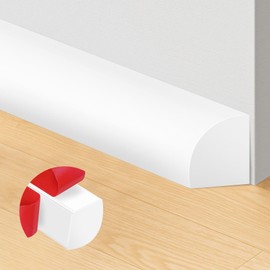 ToLanbbt Flexible Quarter Round Molding, 393 Inch Peel and Stick Rubber Trim, Double-Sided Self Adhesive Bendable Edge Molding for Floor, Bathroom, Kitchen, Countertop, 1/2” W x 1/2” H, White