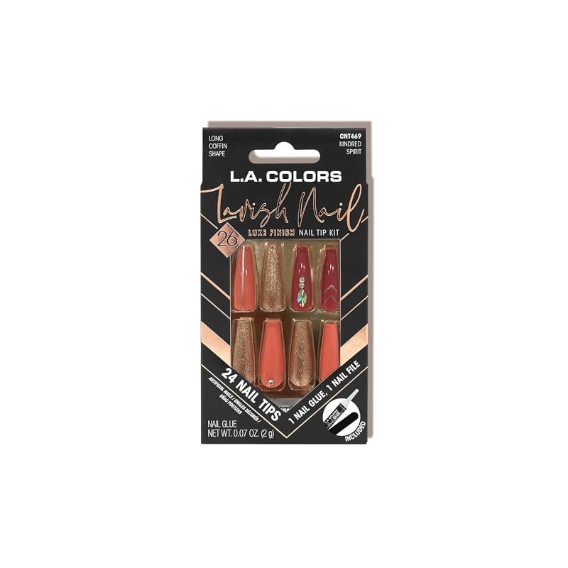 L.A. COLORS Lavish Nail Luxe Finish Nail Tip Kit (carded),