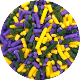 NCS Purple, Yellow, and Green Edible Jimmies Mix Sprinkles, 8 ounces - Great for Cupcakes, Cookies, Cakes, Cakes Pops