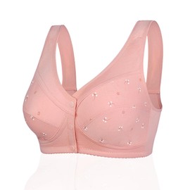 YVIVMEIE Womens Daisy Bra Front Closure Sports Bras Beauty Back Full Coverage Comfor Easy Close Bra Front Buckle Corset Pink