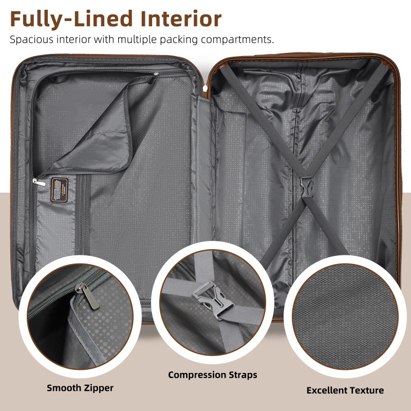 Cream Beige Expandable 6 Pcs Luggages Set Factory Product with