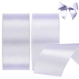 KEYIDO® White Ribbon, 40mm x 44 Metres(50 Yards) Wide Ribbon, Thick White Satin Ribbons for Gift Wrapping, Hair Bow, Florist, Crafts, Sewing, Car, Wedding, Christmas Decoration (22M/Roll)