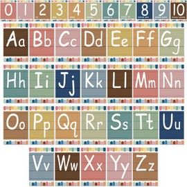 Bulletin Board Letters - ABC Alphabet Poster Classroom Decorating Set Toddler English Poster Kindergarten Elementary Classroom Nursery Home Wall Decoration (Bohemia)