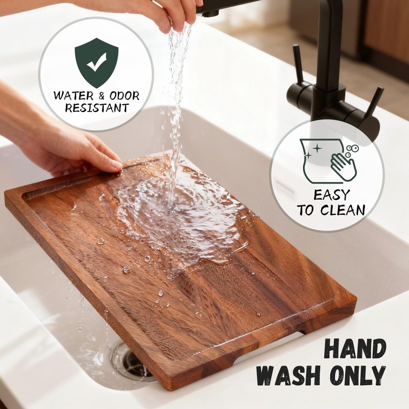 3-Piece 100% Natural Solid Walnut Cutting Boards, Chopping Blocks with