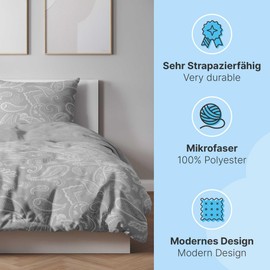 ETÉREA Microfibre Cushion Cover 40 x 80 cm - All Season Cover Easy Care Cushion Cover Paisley Life - Pillowcase 40 x 80 cm Microfibre - Cushion Cover with Zip - Oeko-Tex Made in Green - Blue