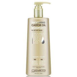 GIOVANNI Smoothing Castor Oil Shampoo - Shampoo for Moisture, Hair Growth, Natural Moisturizing Shampoo to Strengthen Damaged, Frizzy Hair for Women & Men, Restore Smooth Hair - 24 Fl Oz (Pack of 1)