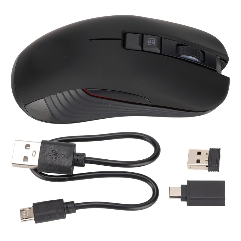 Wireless Mechanical Mouse 2.4G Rechargeable 3600DPI Ergonomic Gaming Mouse for