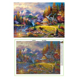 LEXGO 5D Diamond Painting Full Drill DIY Diamond Kits Colorful Rhinestone Embroidery Paintings Pictures Arts Craft for Home Decor 30x40CM-Fall