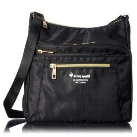 Le Coq Sportif Women's Mulsan Deodorizing Antibacterial Nylon Shoulder Bag, Vertical, Black