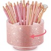 Epakh Pink Pencil Holder for Desk 360 Degree Rotating Bling