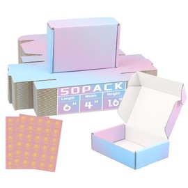DERZIFUN 6x4x1.6 Shipping Boxes, 50 Pack Purple Cardboard Mailer Box, Small Gift Boxes for Packaging Small Business