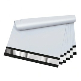 YOOKIA 100PCS Poly Mailers 6 x 9 Inch, 1.77 Mil 5 Layer Waterproof Shipping Bags for Mailing, Clothing, Books and Package, Strong Adhesive Self Sealing Postal Envelopes for Small Business, White